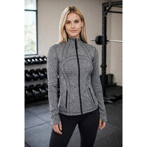 Lululemon size 8 Define Jacket Heathered Black Excellent Condition